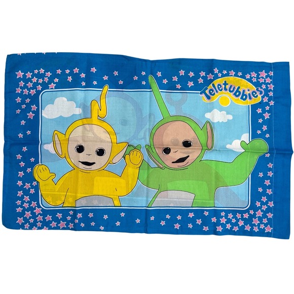 Teletubbies Pillowcase Standard Tinky Winky Dipsy Po Laa-Laa 1998 Vintage - Picture 1 of 9